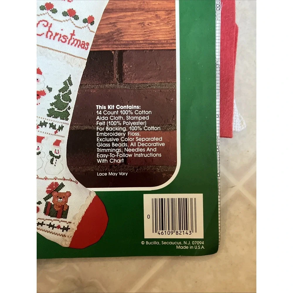 Bucilla Christmas Heirloom Stocking Santa & Friends Cross‎ Stitch Kit #82143